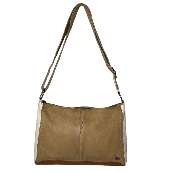 The Sak Handbags - The Sak Camila Leather Multi Color Crossbody Handbag Purse Bag White Tan Brown